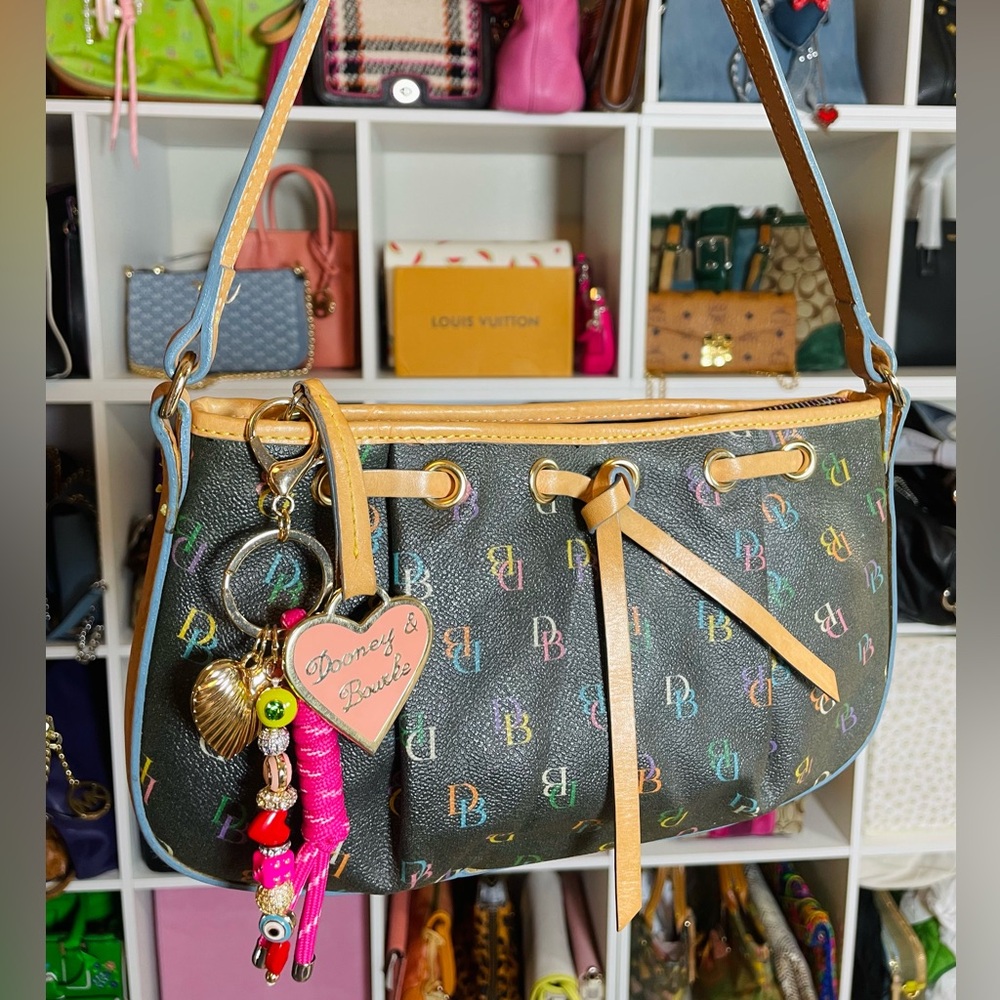Dooney & Bourke Y2K Rainbow Monogram Shoulder Bag in Black 🌈 💕